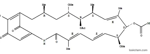 Molecular Structure of 30562-36-8 (9-(carbamoyloxy)-8,14,19-trimethoxy-4,10,12,16-tetramethyl-3,20,22-trioxo-2-azabicyclo[16.3.1]docosa-1(21),4,6,10,18-pentaen-13-yl acetate)