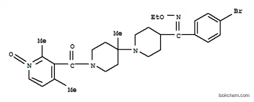 Molecular Structure of 305792-46-5 (Methanone,(4-bromophenyl)[1'-[(2,4-dimethyl-1-oxido-3-pyridinyl)carbonyl]-4'-methyl[1,4'-bipiperidin]-4-yl]-,1-(O-ethyloxime))