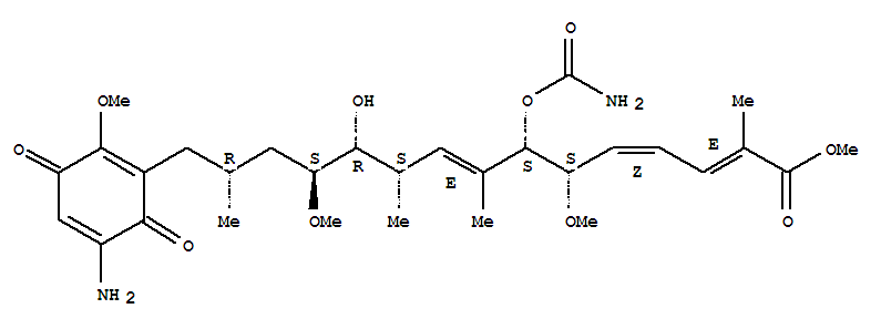 2,4,8-Pentadecatrienoicacid,7-[(aminocarbonyl)oxy]-15-(5-amino-2-methoxy-3,6-dioxo-1,4-cyclohexadien-1-yl)-11-hydroxy-6,12-dimethoxy-2,8,10,14-tetramethyl-,methyl ester, (2E,4Z,6S,7S,8E,10S,11R,12S,14