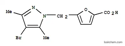 Molecular Structure of 306935-28-4 (5-[(4-BROMO-3,5-DIMETHYL-1H-PYRAZOL-1-YL)METHYL]-2-FUROIC ACID)