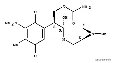 Molecular Structure of 30823-13-3 (Azirino[2',3':3,4]pyrrolo[1,2-a]indole-4,7-dione,8-[[(aminocarbonyl)oxy]methyl]-6-(dimethylamino)-1,1a,2,8,8a,8b-hexahydro-8a-hydroxy-1,5-dimethyl-,[1aS-(1aa,8b,8aa,8ba)]- (9CI))