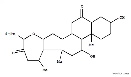 Molecular Structure of 31008-21-6 (16β,24-Epoxy-3β,11α-dihydroxy-5α-cholestane-6,23-dione)
