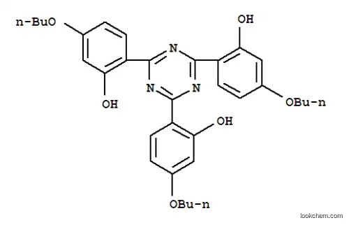 Molecular Structure of 3135-19-1 (Phenol,2,2',2''-(1,3,5-triazine-2,4,6-triyl)tris[5-butoxy-)