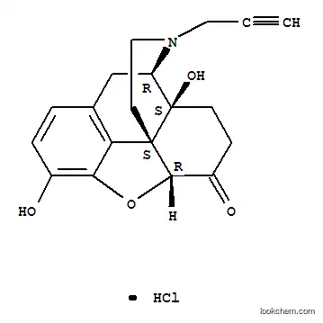 Molecular Structure of 31528-25-3 (Morphinan-6-one,4,5-epoxy-3,14-dihydroxy-17-(2-propynyl)-, hydrochloride, (5a)- (9CI))