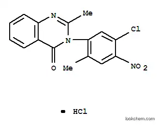 Molecular Structure of 3166-57-2 (3-(5-chloro-2-methyl-4-nitrophenyl)-2-methylquinazolin-4(3H)-one hydrochloride (1:1))