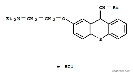 Molecular Structure of 31701-15-2 (N,N-diethyl-2-{[(9E)-9-(phenylmethylidene)-9H-thioxanthen-2-yl]oxy}ethanamine hydrochloride)