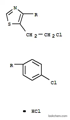 Molecular Structure of 31785-00-9 (5-(2-chloroethyl)-4-(4-chlorophenyl)-1,3-thiazole hydrochloride (1:1))