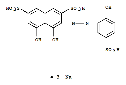 2,7-Naphthalenedisulfonicacid, 4,5-dihydroxy-3-[2-(2-hydroxy-5-sulfophenyl)diazenyl]-, sodium salt (1:3)