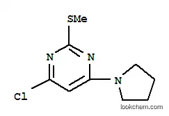 Molecular Structure of 339017-59-3 (4-Chloro-2-(methylthio)-6-(pyrrolidin-1-yl)pyrimidine 98%)