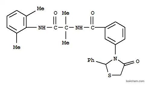 Molecular Structure of 353507-09-2 (Benzamide, N-[2-[(2,6-dimethylphenyl)amino]-1,1-dimethyl-2-oxoethyl]-3-(4-oxo-2-phenyl-3-thiazolidinyl)- (9CI))
