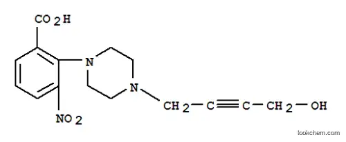 Molecular Structure of 374063-97-5 (2-[4-(4-HYDROXYBUT-2-YNYL)PIPERAZIN-1-YL]-3-NITROBENZOIC ACID)