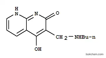 Molecular Structure of 401938-62-3 (1,8-Naphthyridin-2(1H)-one,3-[(butylamino)methyl]-4-hydroxy-(9CI))
