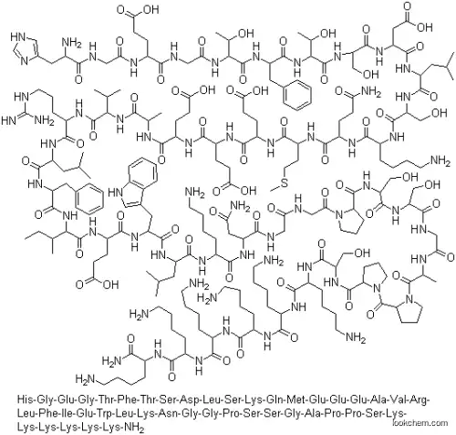 Molecular Structure of 320367-13-3 (L-Lysinamide,L-histidylglycyl-L-a-glutamylglycyl-L-threonyl-L-phenylalanyl-L-threonyl-L-seryl-L-a-aspartyl-L-leucyl-L-seryl-L-lysyl-L-glutaminyl-L-methionyl-L-a-glutamyl-L-a-glutamyl-L-a-glutamyl-L-alanyl-L-valyl-L-arginyl-L-leucyl-L-phenylalanyl-L-isoleucyl-L-a-glutamyl-L-tryptophyl-L-leucyl-L-lysyl-L-asparaginylglycylglycyl-L-prolyl-L-seryl-L-serylglycyl-L-alanyl-L-prolyl-L-prolyl-L-seryl-L-lysyl-L-lysyl-L-lysyl-L-lysyl-L-lysyl-)