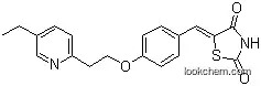 Molecular Structure of 627502-58-3 (5-(4-(2-(5-Ethylpyridin-2-yl)ethoxy)benzylidene)thiazolidine-2,4-dione)