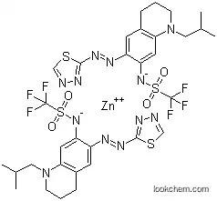 Molecular Structure of 912628-37-6 (Zinc,bis[1,1,1-trifluoro-N-[1,2,3,4-tetrahydro-1-(2-methylpropyl)-6-[(1,3,4-thiadiazol-2-yl-kN3)azo-kN1]-7-isoquinolinyl]methanesulfonamidato-kN]-)
