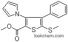 Molecular Structure of 947598-69-8 (5-(Methylthio)-4-phenyl-3-(1H-pyrrol-1-yl)-2-thiophenecarboxylic acid methyl ester)