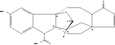 Molecular Structure of 185742-51-2 (11H-6a,12-(Epoxymethano)-11a,13a-ethano-3H-pyrrolo[1',2':1,8]azocino[5,4-b]indole-11-carboxylicacid, 5,6,14,15-tetrahydro-8-methoxy-3,16-dioxo-, methyl ester, (6aR,11aR,12R,13aR)-rel-(+)-(9CI))