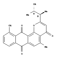 Molecular Structure of 199795-31-8 (4H-Anthra[1,2-b]pyran-4,7,12-trione,11-hydroxy-2-[(1R,2S)-2-hydroxy-1-methylpropyl]-5-methyl-)