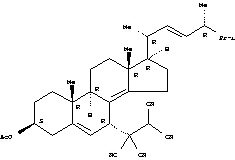 Molecular Structure of 21549-35-9 (7-(1,1,2,2-tetracyanoethyl)ergosta-5,8(14),22-trien-3-yl acetate)