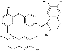 Molecular Structure of 26137-40-6 (6-Isoquinolinol,1,2,3,4-tetrahydro-1-[[4-[2-hydroxy-5-[[(1R)-1,2,3,4-tetrahydro-7-hydroxy-6-methoxy-2-methyl-1-isoquinolinyl]methyl]phenoxy]phenyl]methyl]-7-methoxy-2-methyl-,(1S)-)
