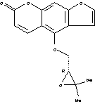 Molecular Structure of 3173-02-2 (4-(3,3-Dimethyloxirane-2α-ylmethoxy)-7H-furo[3,2-g][1]benzopyran-7-one)