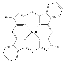 Iron,[8,20-dihydro-8,20-diphenyl-5,24:12,17-diimino-7,10:22,19-dinitrilodibenz[f,p][1,2,4,9,11,12,14,19]octaazacycloeicosinato(2-)-kN25,kN26,kN27,kN28]-, (SP-4-1)-