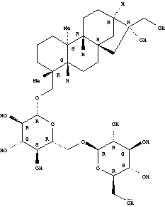 Molecular Structure of 62421-30-1 (16,17-Dihydroxykauran-18-yl 6-O-β-D-glucopyranosyl-β-D-glucopyranoside)