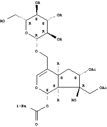 Molecular Structure of 80839-82-3 (b-D-Glucopyranoside,(1S,4aS,6S,7R,7aS)-[6-(acetyloxy)-7-[(acetyloxy)methyl]-1,4a,5,6,7,7a-hexahydro-7-hydroxy-1-(3-methyl-1-oxobutoxy)cyclopenta[c]pyran-4-yl]methyl(9CI))