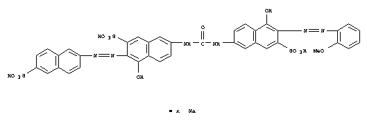 4-HYDROXY-7-[[[[5-HYDROXY-6-[(2-METHOXYPHENYL)AZO]-7-SULFO-2-NAPHTHYL]AMINO]CARBONYL]AMINO]-3-[(6-SULFO-2-NAPHTHYL)AZO]NAPHTHALENE-2-SULFONIC ACID,SODIUM SALT