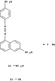 Molecular Structure of 93904-87-1 (trisodium hydroxy[(4-sulphonatophenyl)azo]naphthalenedisulphonate)