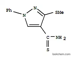 Molecular Structure of 175203-73-3 (3-(METHYLTHIO)-1-PHENYL-1H-PYRAZOLE-4-CARBOTHIOAMIDE)