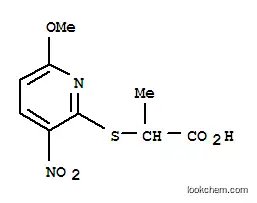 Molecular Structure of 175205-01-3 (2-[(6-METHOXY-3-NITRO-2-PYRIDYL)THIO]PROPANOIC ACID)