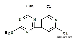 Molecular Structure of 175276-44-5 (4-(2,6-DICHLORO-4-PYRIDYL)-6-(METHYLTHIO)-1,3,5-TRIAZIN-2-AMINE)