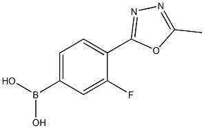 Molecular Structure of 1072945-71-1 (3-Fluoro-4-(5-methyl-1,3,4-oxadiazol-2-yl)phenylboronic acid)
