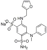 Molecular Structure of 111744-90-2 (5-(Aminosulfonyl)-2-[(2-furanylmethyl)amino]-4-(methylphenylamino)benzenesulfonic acid sodium salt)