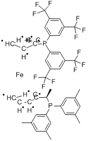 Molecular Structure of 166172-63-0 ((R)-(-)-1-[(S)-2-(DI(3,5-BIS-TRIFLUOROMETHYLPHENYL)PHOSPHINO)FERROCENYL]ETHYLDI(3,5-DIMETHYLPHENYL)PHOSPHINE)