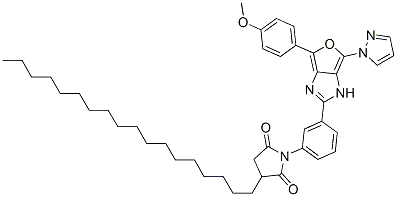 Molecular Structure of 174407-98-8 (2,5-Pyrrolidinedione,  1-[3-[4-(4-methoxyphenyl)-6-(1H-pyrazol-1-yl)-1H-furo[3,4-d]imidazol-2-yl]phenyl]-3-octadecyl-)