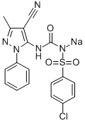 4-CHLORO-N-[[(4-CYANO-3-METHYL-1-PHENYL-1H-PYRAZOL-5-YL)AMINO]CARBONYL] BENZENESULFONAMIDE SODIUM SALTCAS