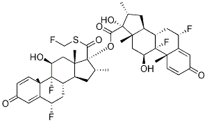 Molecular Structure of 220589-37-7 ((6α,11β,16α,17α)-6,9-difluoro-11,17-dihydroxy-16-Methyl-3-oxo-Androsta-1,4-diene-17-carboxylic Acid (6α,11β,16α,17α)-6,9-difluoro-17-[[(fluoroMethyl)thio]carbonyl]-11-hydroxy-16-Methyl-3-oxoandrosta-1,4-dien-17-yl Ester)