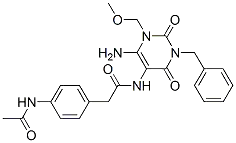 Benzeneacetamide,  4-(acetylamino)-N-[6-amino-1,2,3,4-tetrahydro-1-(methoxymethyl)-2,4-dioxo-3-(phenylmethyl)-5-pyrimidinyl]-