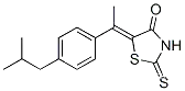 Molecular Structure of 70602-86-7 (5-[1-(p-Isobutylphenyl)ethylidene]-4-oxo-2-thioxothiazolidine)