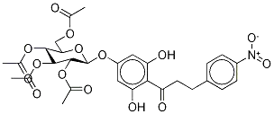 Molecular Structure of 82628-87-3 (4'-O-(?-D-2”,3”,4”,6”-TETRAACETYL-GLUCOPYRANOSYL)-4-NITROPHLORETIN)