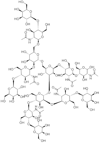 Molecular Structure of 82867-74-1 (MANNOTRIOSE-DI-(N-ACETYL-D-GLUCOSAMINE), TETRAKIS(GALACTOSYL-N-ACETYL-D-GLUCOSAMINYL))