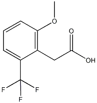 Molecular Structure of 1017779-10-0 (2-METHOXY-6-(TRIFLUOROMETHYL)PHENYLACETIC ACID)