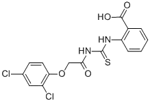 Molecular Structure of 157921-81-8 (2-[[[[(2,4-DICHLOROPHENOXY)ACETYL]AMINO]THIOXOMETHYL]AMINO]-BENZOIC ACID)
