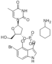 Molecular Structure of 341973-00-0 (5-BROMO-4-CHLORO-3-INDOXYL THYMIDINE-3'-PHOSPHATE, CYCLOHEXYLAMMONIUM SALT)