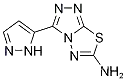Molecular Structure of 1007469-54-6 (3-(1H-pyrazol-5-yl)[1,2,4]triazolo[3,4-b][1,3,4]thiadiazol-6-amine)