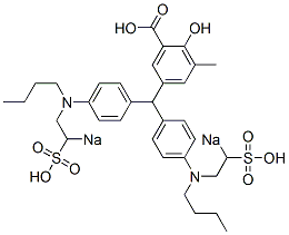 2-Hydroxy-5-[bis[4-[N-butyl-N-(2-sodiosulfoethyl)amino]phenyl]methyl]-3-methylbenzoic acid