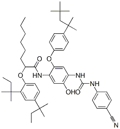 Molecular Structure of 103425-88-3 (N-[4-[3-(4-Cyanophenyl)ureido]-5-hydroxy-2-[4-(1,1,3,3-tetramethylbutyl)phenoxy]phenyl]-2-(2,4-di-tert-pentylphenoxy)octanamide)