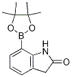 Molecular Structure of 1150271-45-6 (7-(4,4,5,5-Tetramethyl-1,3,2-dioxaborolan-2-yl)indolin-2-one)